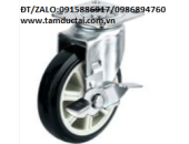 BÁNH XE PU 100*50 MÂM NAN XOAY KHOÁ