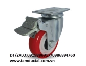 BÁNH XE PU LÕI NHỰA 100*50 XOAY KHÓA