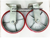 BÁNH XE PU NIỀNG GANG 200*50 CỐ ĐỊNH