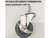 BÁNH XE TPR XÁM 125*32 XOAY KHÓA M12 