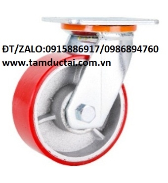BÁNH XE PU NIỀNG GANG 100*50 XOAY