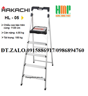 THANG NHÔM GHẾ 5 BẬC HAKACHI HL-05