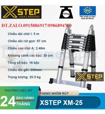 Thang Nhôm Rút Chữ A Cao Cấp USA XSTEP 