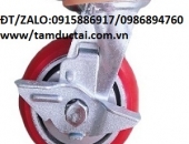 BÁNH XE PU GANG 125*50 XOAY CÓ KHÓA HÀN QUỐC