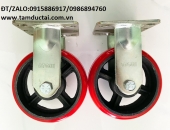 BÁNH XE PU NIỀNG GANG 200*50 CỐ ĐỊNH