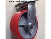 BÁNH XE PU GANG 125*50 XOAY , HÀN QUỐC