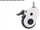 BÁNH XE Y TẾ 100*35 XOAY KHÓA TY REN M12