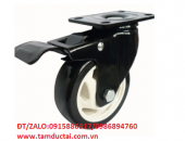 BÁNH XE PP ĐEN 75*45 XOAY KHÓA