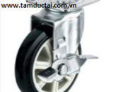 BÁNH XE PU 100*50 MÂM NAN XOAY KHOÁ