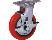 BÁNH XE PU GANG 125*50 XOAY CÓ KHÓA HÀN QUỐC