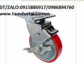 BÁNH XE PU NIỀNG GANG 100*50 XOAY KHÓA