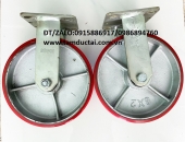 BÁNH XE PU NIỀNG GANG 200*50 CỐ ĐỊNH