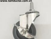 BÁNH XE TPR XÁM 100*32 XOAY KHÓA M12 
